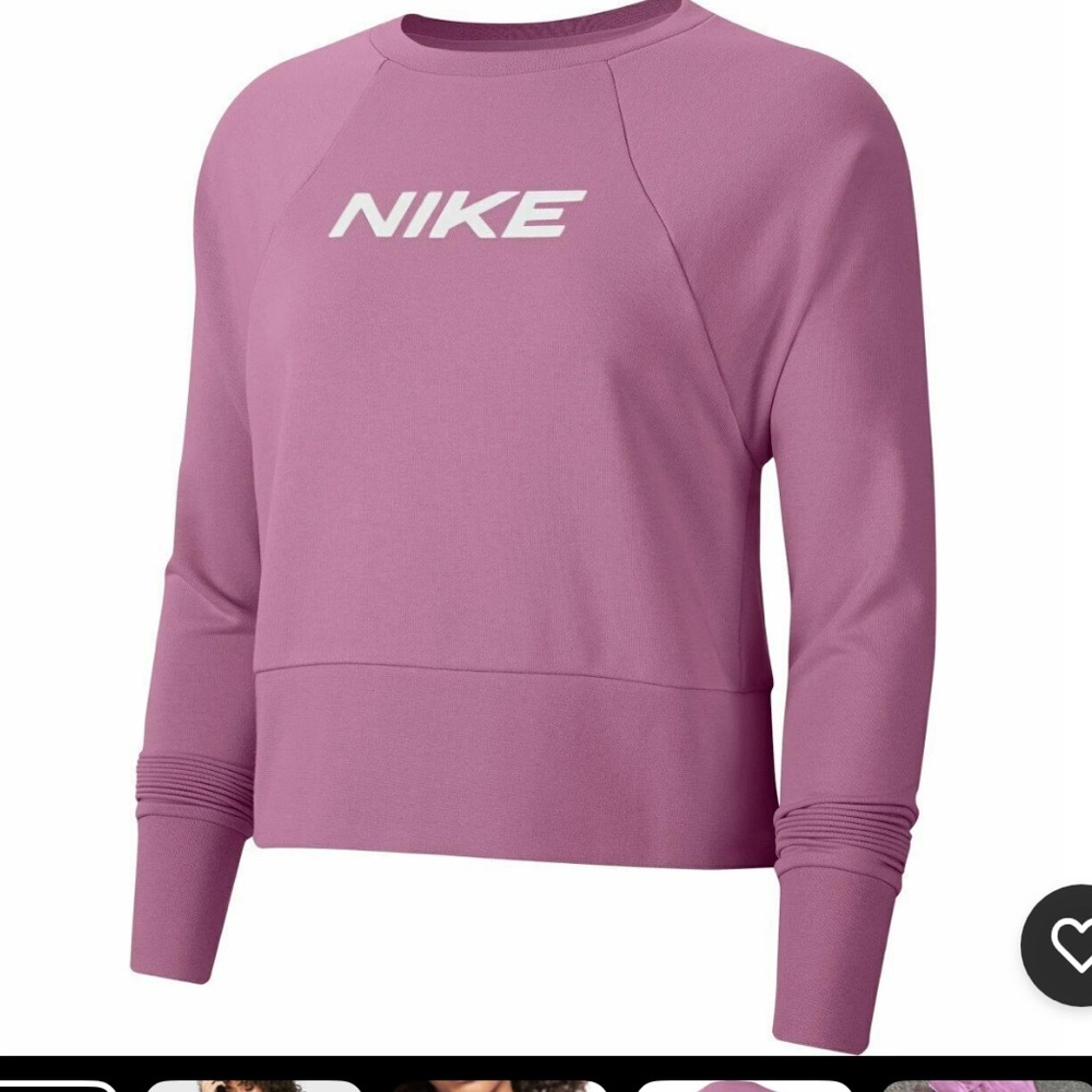 Nike pink Essential Crew Neck long sleeve Crop Sweatshirt size XS